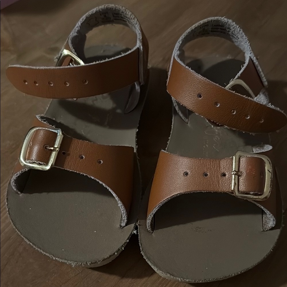 Sun San Surfer Brown Leather Kids Sandals